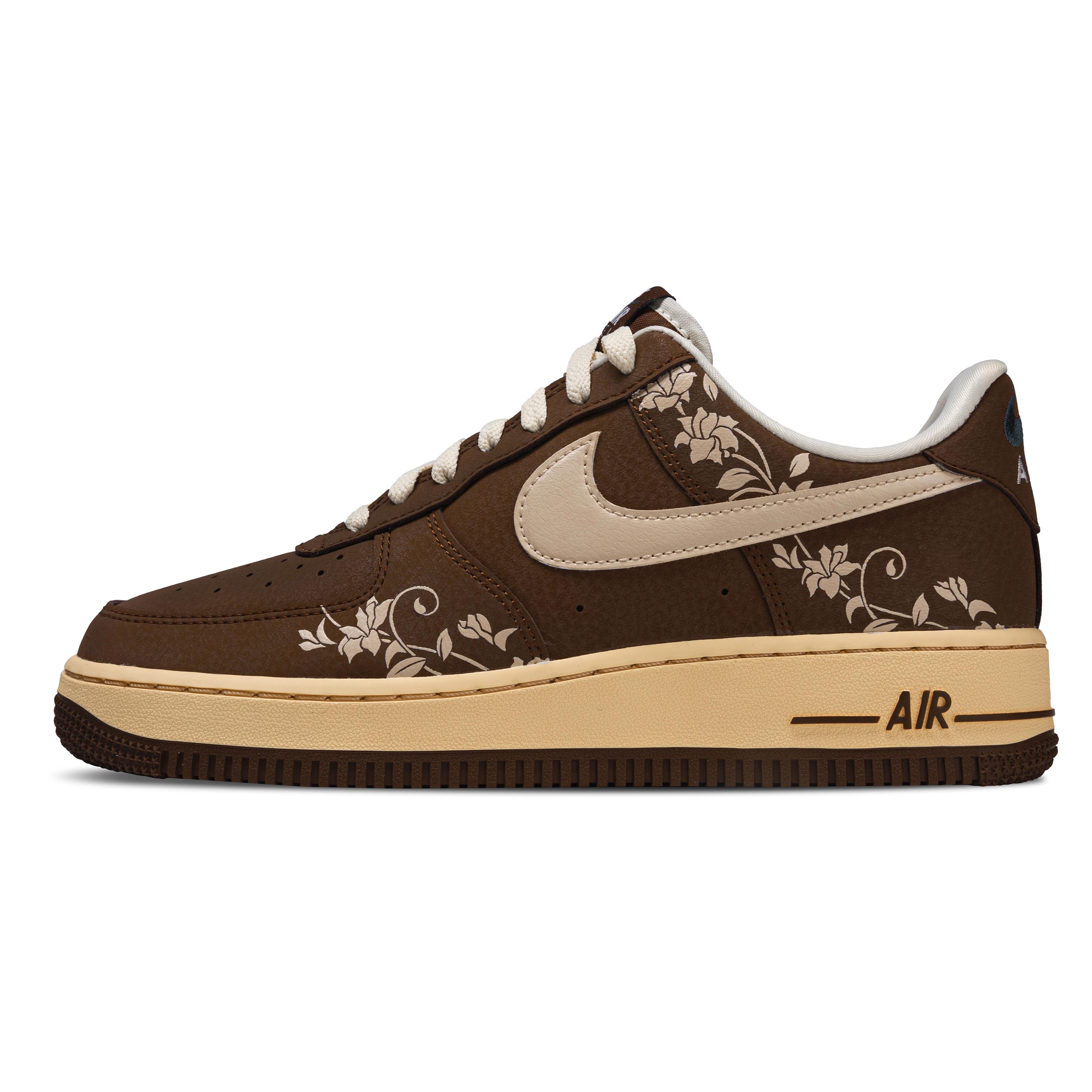 

Nike Air Force 1 Flower Radiance Abrasion Resistant Low top Skateboard Shoes Unisex Brown FZ3592-259(Team691-) 38.5