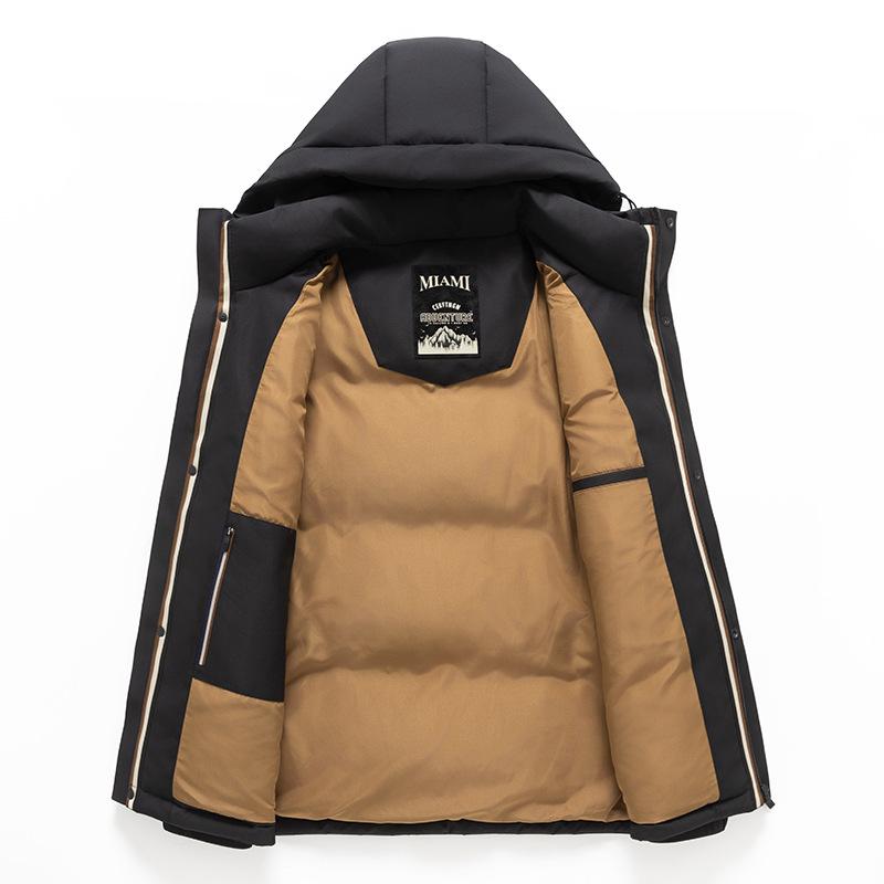 Thickened Hooded Down Jacket Winter New Men's Medium and Long Down Jacket