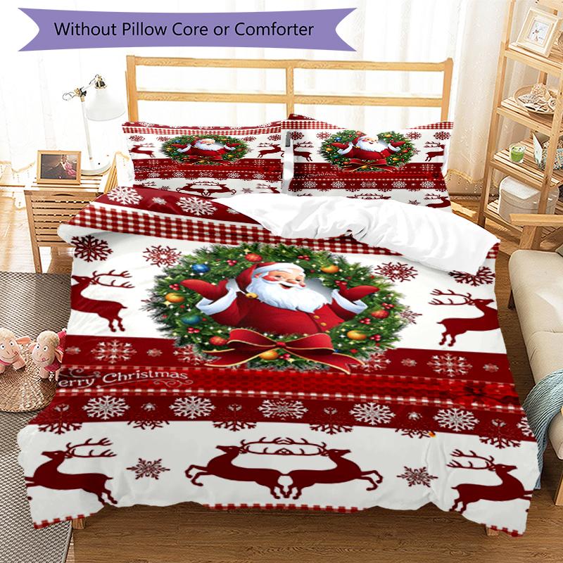 3pcs Christmas Bedding Set Duvet Cover Closure Includes 1 Duvet Cover & 2 Pillowcases, Soft and Comfortable for All Seasons.
