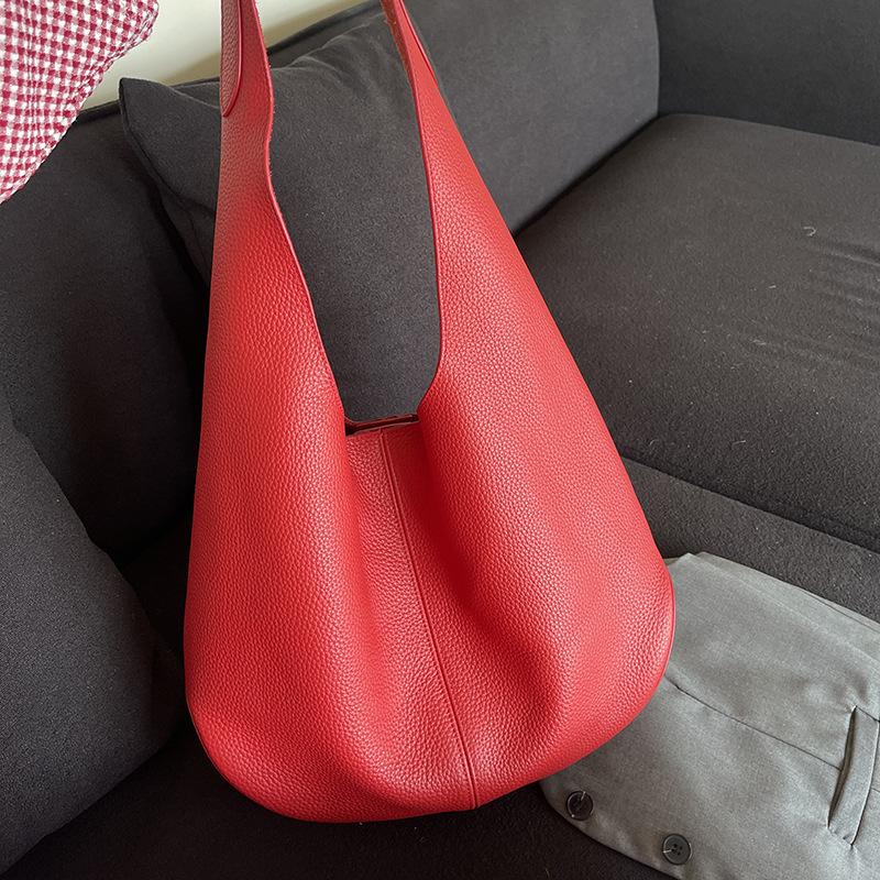 Hochwertige Französische Achseltasche Echte Leder Umhängetasche Pendler Tragetasche für Damen