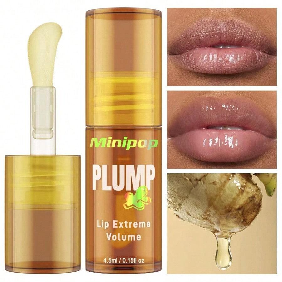 Plumping Lip Oil with Ginger & Mint for Full Lips Hydrating Moisturizing Big Lips Enhancer