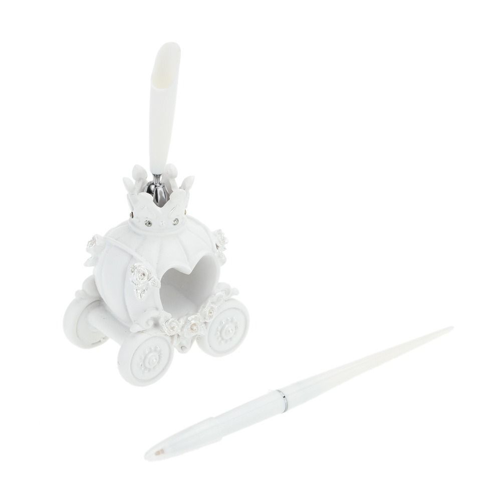 

Банкеты Полый держатель для карандашей Белая ручка для подписи Гостевая книга Ручка Круглый держатель для ручки Свадебная причудливая ручка