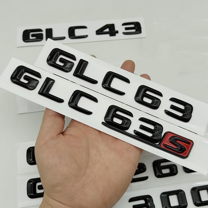3d ABS Black Logo GLC 43 63 63S 200 220 300 Emblem Car Rear Trunk Letters Sticker for Mercedes Benz X253 GLC Class Accessories