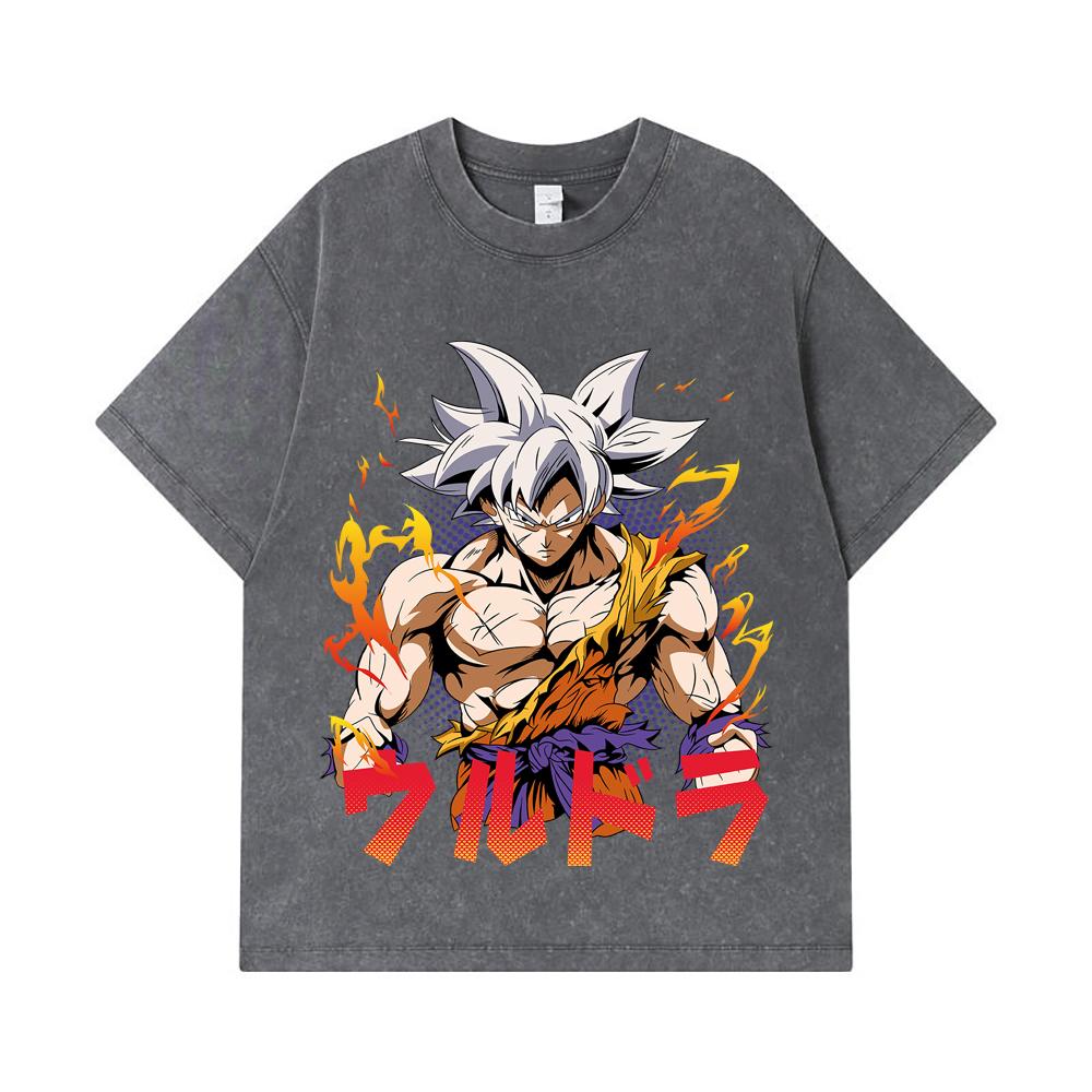 275 GSM Gewaschene T-Shirts 100% Baumwolle Dragon Ball V11 Goku Ultra Print Unisex Schweres Baumwoll-T-Shirt