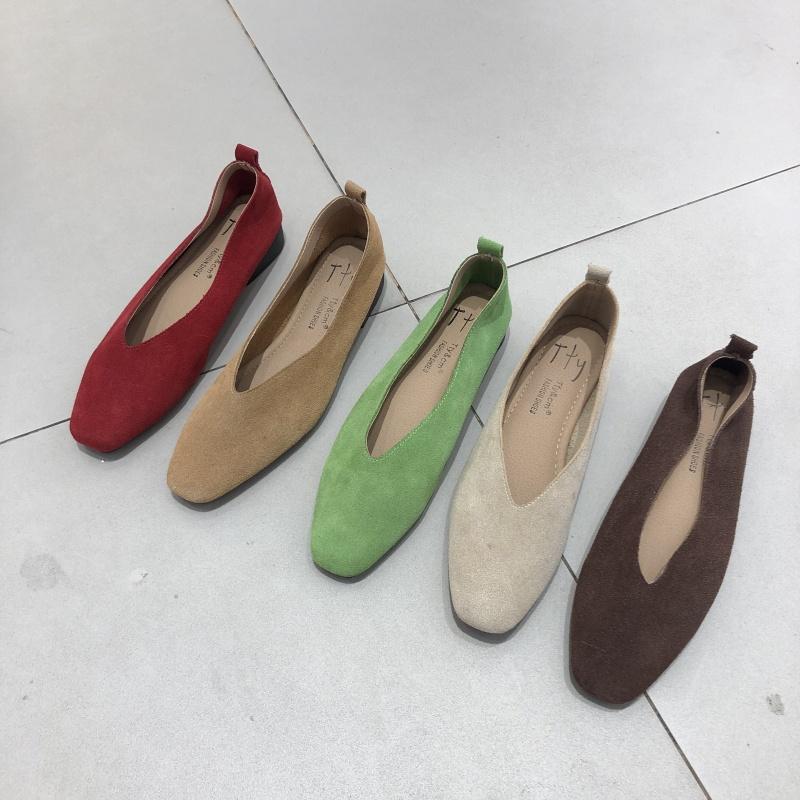 Fashion Bailamos Women's Square Toe Vintage Flats Soft Loafers Comfortable Leather Ballet Shoes for Female Dress Shoes Mujer