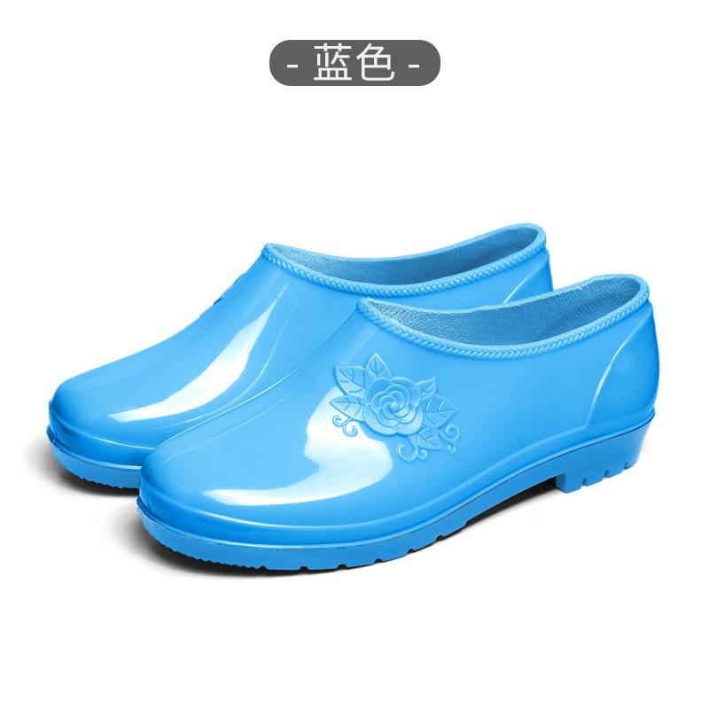 Fashion Rain Shoes Women's Water Shoes Short Tube Velvet Warm Non-slip Rain Boots Water Boots Adult Car Wash Summer
