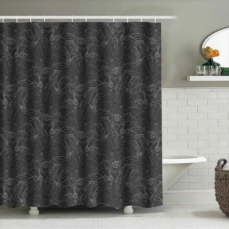 Rideau de douche floral Imprimé botanique vintage Imperméable Décor de salle de bain Style ferme Rustique Paysage naturel Accrochage mural pittoresque