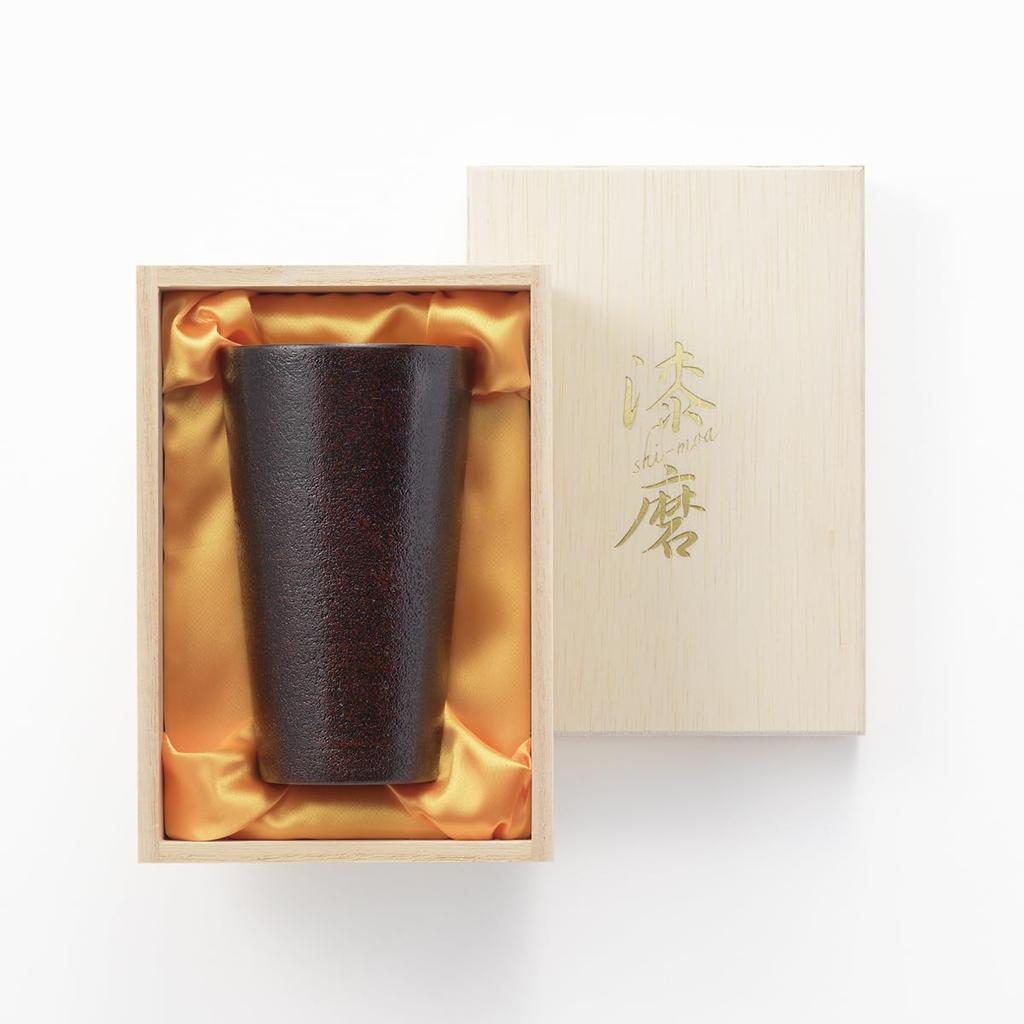 Tsubame Yamanaka Lacquer Straight Glass Double Walled Lacquer X 300cc Eco Bag Made In Made In Japan J-kitchens-bag Oboro/Red 7.5cm 12.5cm /