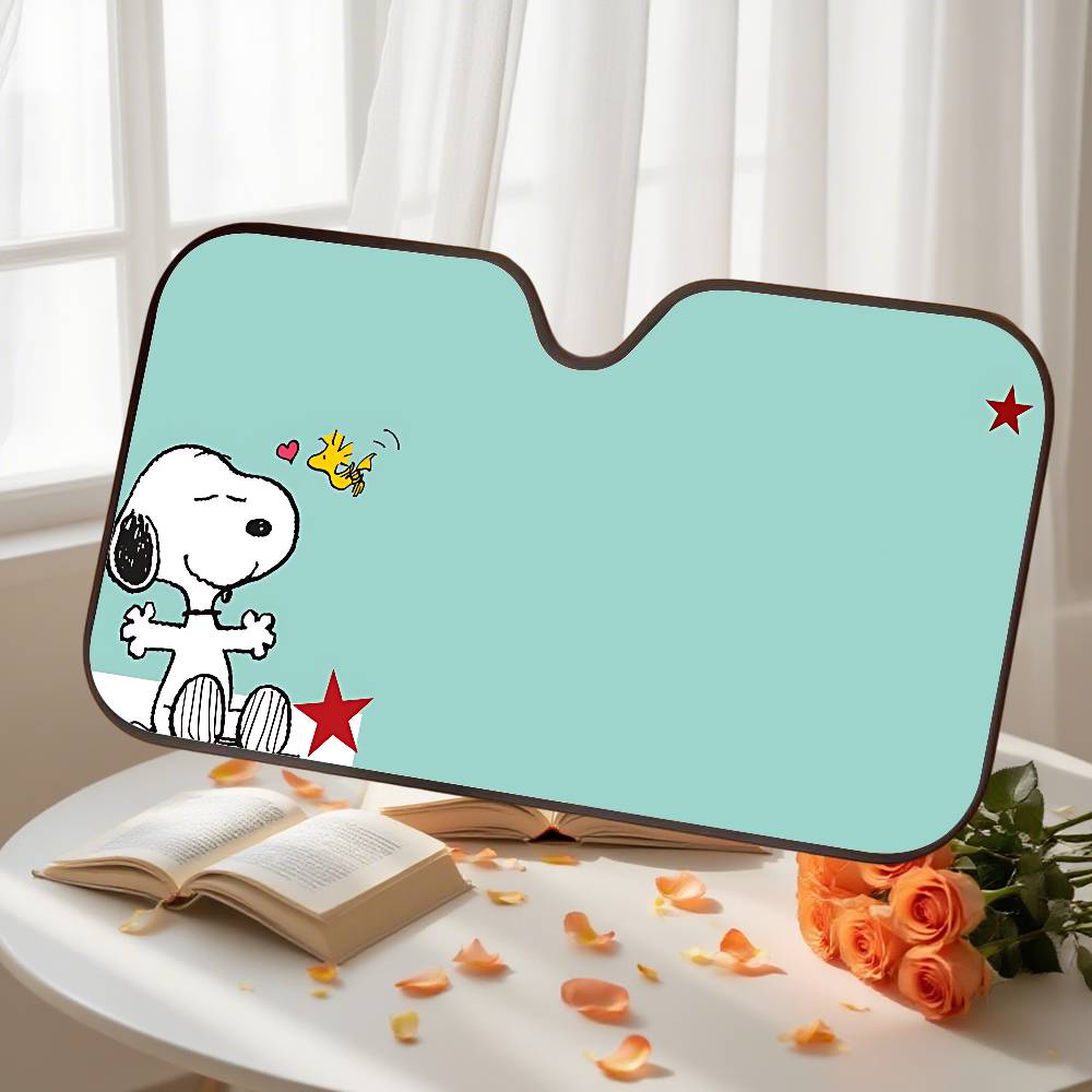 Cartoon S-Snoopy Sleep Peanuts Car Sunshade Curtains Windshield Car Windscreen Cover Sun Shade Auto Visor Car Accessories