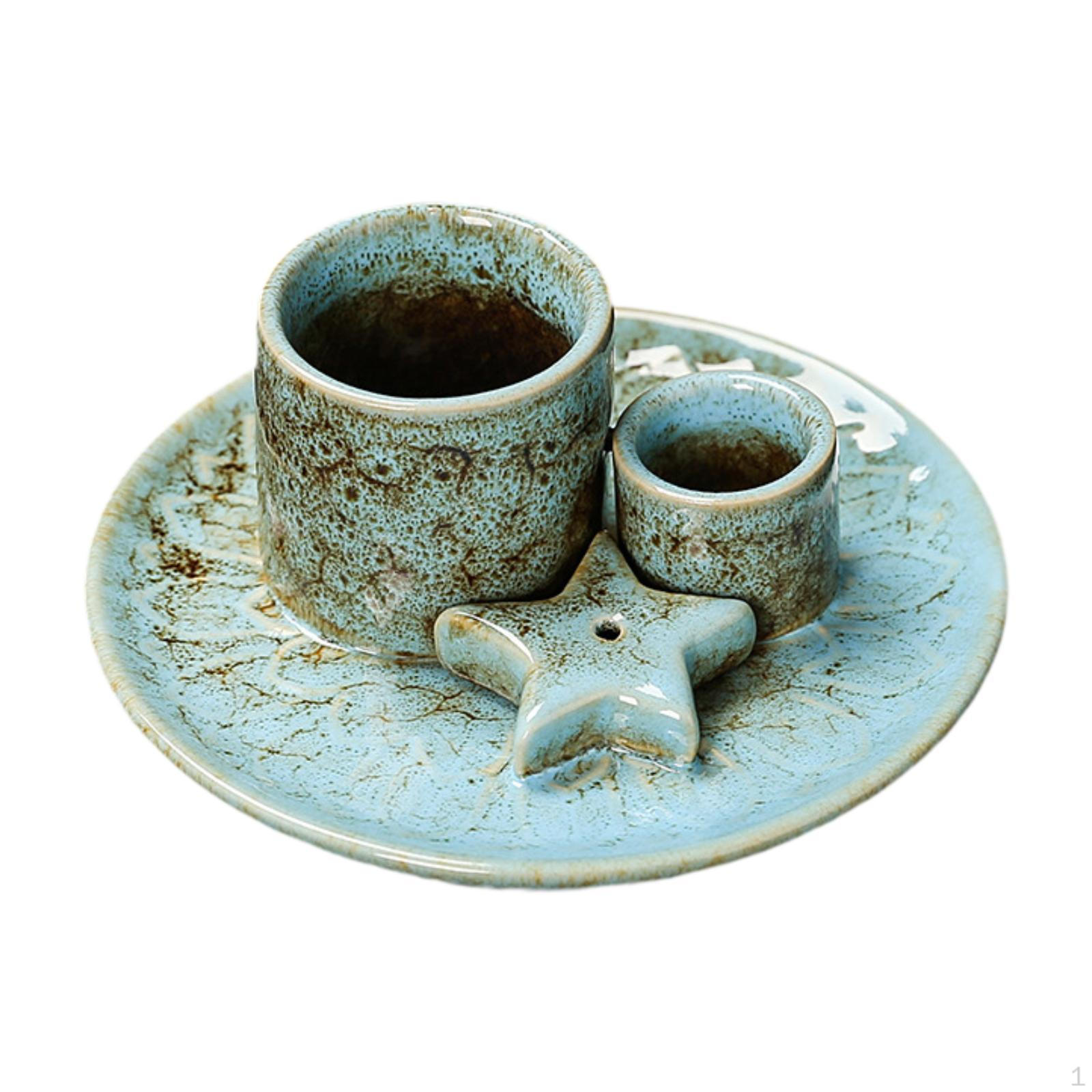 

Керамический держатель для благовоний и пало санто, подходит для медитации в офисе синий