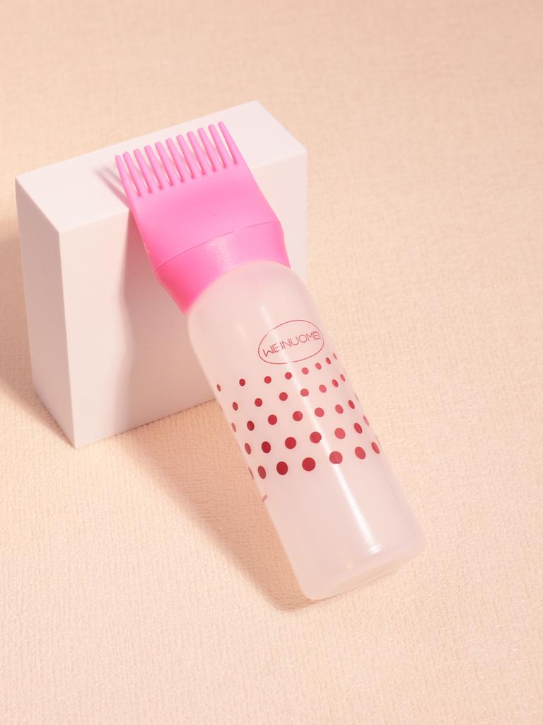 Kunststoff-Nachfüllflasche mit großer Kapazität, wiederverwendbare Haarfärbe-Shampoo-Düse, Flasche mit Kammaufsatz, Friseursalon-Stylingwerkzeug Speziell für Echthaarperücken