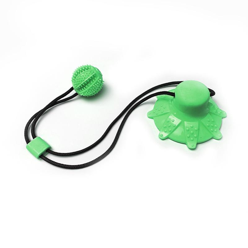 Dog Treat Dispensing Suction Cup Toy - Durable Chew & Teeth Cleaning Ball