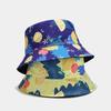 Summer Fruit Print Double-Sided Wearing Bucket Hats For Women Men Colorful Pineapple Lemon Panama Fisherman Caps Outdoor Sun Hat