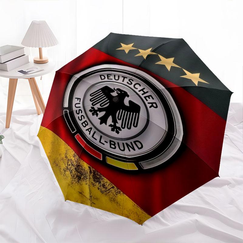 Muster des Deutschen Fußball-Bundes, automatischer Regenschirm, tragbares und faltbares Design, 8 Speichen, ein Weihnachts- oder Geburtstagsgeschenk.