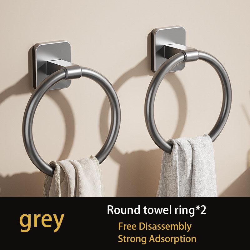 Towel Storage Rack Bathroom Punch-free Wall-mounted Powerful Self-adhesive Creative Towel Ring Toilet Towel Storage Rack