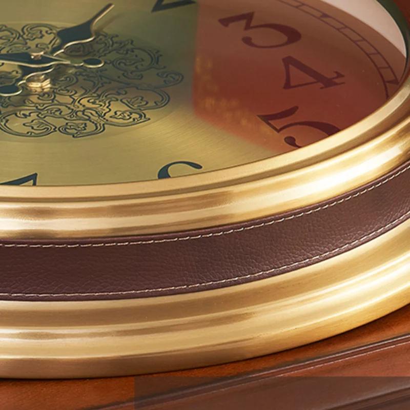 Retro Wall Clocks Large Golden Metal Watches Silent Luxury Living Room Wall Clock Copper Creative Modern Bedroom Home Decor Gift