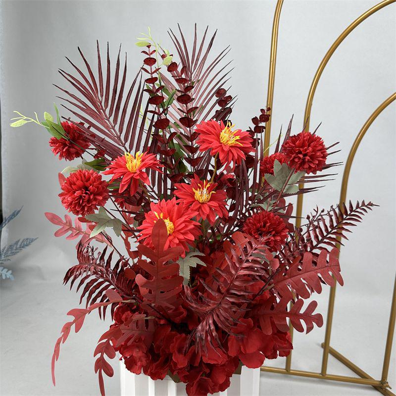 Wedding Floristry: Simulated Flower Scene Arrangement with Seven Optional Colors for T-Stage and Aisle Decoration