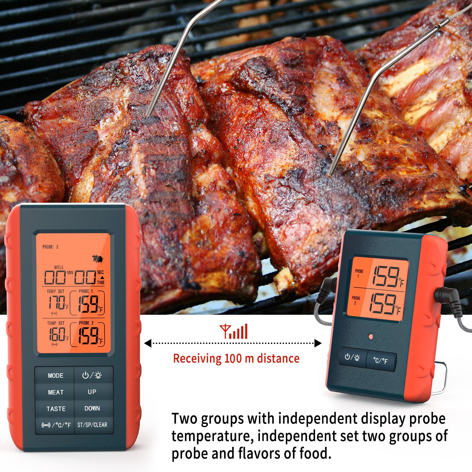 Digital Meat Thermometer, Fast Read Meat Thermometer Food Thermometer Waterproof Meat Thermometer with LCD Display for Barbecue Grill