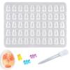 Gummy Bear Silicone Mold with 50 Cute Gummy Bear Resin Mold Soft Mold for Epoxy UV DIY Handmade Bear Soft Mold with Pipette Cavities, Resin, Resin,