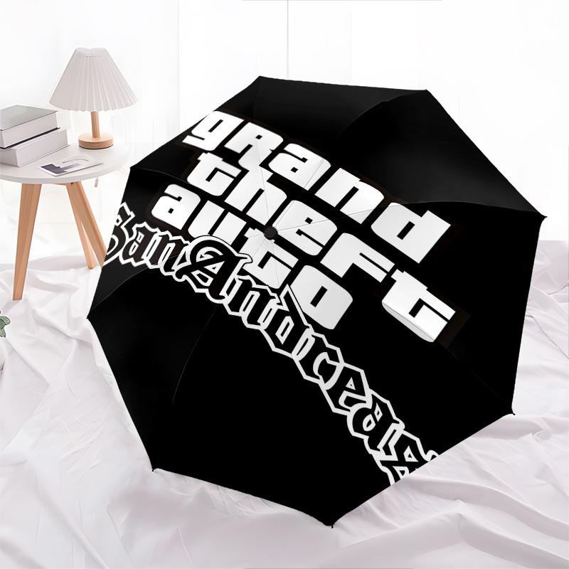 1pc Grand Theft Auto San Andreas Automatic Open Close Umbrella with 8-Rib Windproof Canopy Compact Portable Travel Umbrella10251