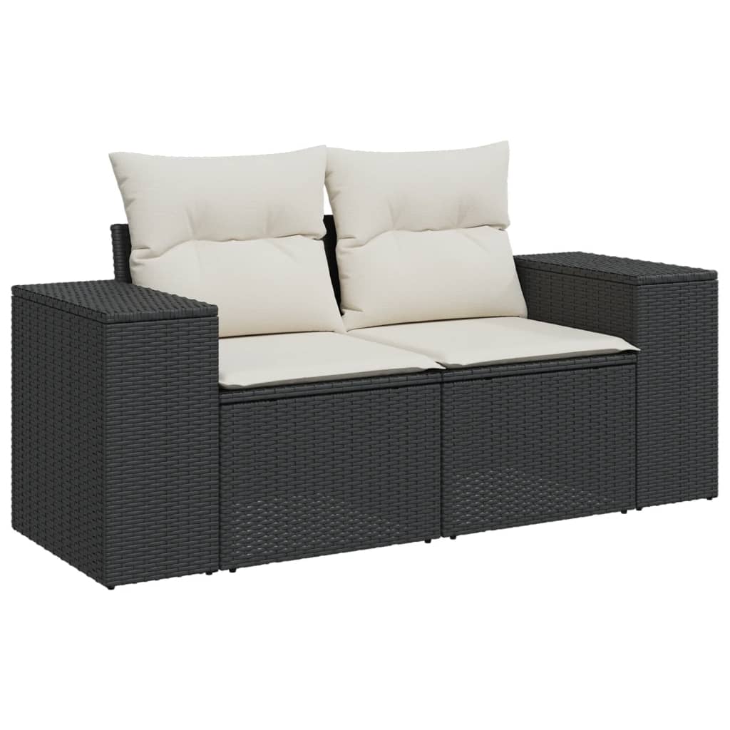Vidaxl 5-Cz. Set da Salotto per Giardino, Cuscini, Rattan Nero PE