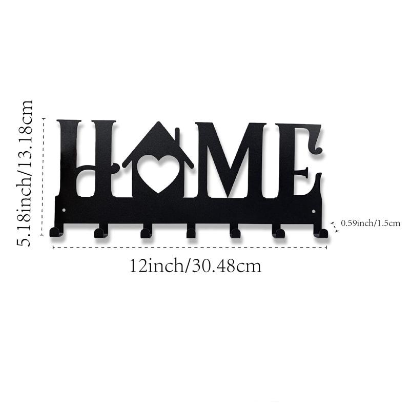 HOME Metall Wandhaken mit Buchstaben - Kreativer Eisenkunst Schlüssel- und Handtuchhalter