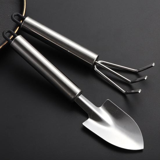 Stainless Steel Gardening Tool Small Garden Tool for Hand Rake Trowel Potted Plants Balcony Planting Transplanting