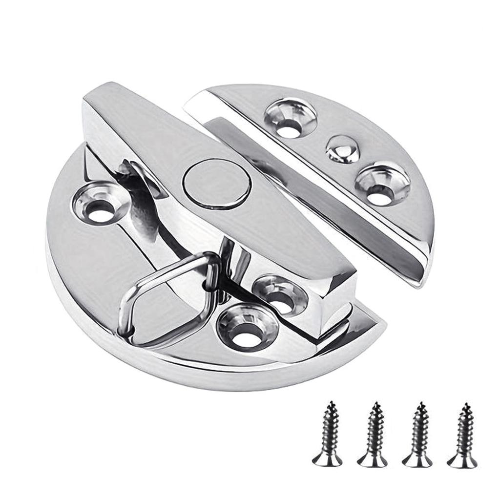 Marine Grade Stainless Steel Door Latches 180 Degree Rotating Knob with Push Button Closure for Boats & Storage Solution