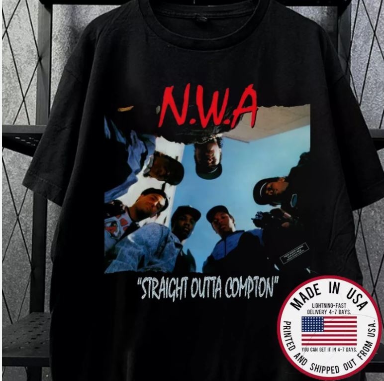 

Новая редкая мужская футболка N.W.A - Straight Outta Compton Размеры S-5XL Унисекс XXL