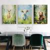 Cute Baby Animal Nursery Posters Cute Wildlife Prints Canvas Oil Painting Woodland Wall Art Pictures Home Kids Room Decoration