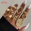 1Set Vintage Metal Rings For Women Men Gift Personalized Punk Hip Hop Irregular Exaggerated Knuckle Joint Rings