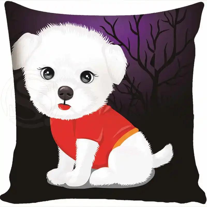 Cartoon Funny Dog Schnauzer Fashion Style Square Pillowcase Zipper