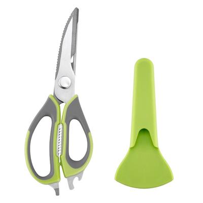Edelstahl-Küchenschere mit magnetischer Scherenabdeckung, mehrere Flaschenöffner, Schere, Fischschuppen, Hühnerknochen, Schere