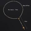 White Oval Pearl Rosary Necklace For Women Catholic Religious Crucifix Cross Pendant Gold Silver Color Chain Men Prayer Jewelry