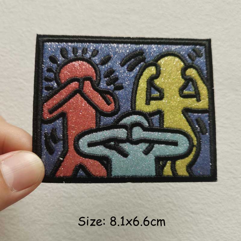 Heart Patch Embroidered Patches On Clothes Art Craft Sewing Iron On Patches DIY Statue of Liberty Patch Badge Stickers