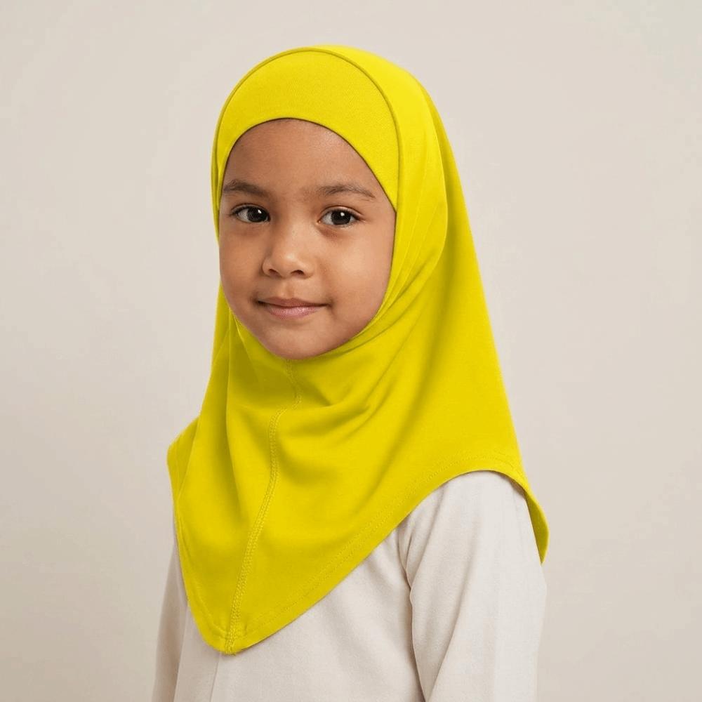Ice Silk Hijab Scarf Solid Color Sun Protection Headscarf Simple Kids Hijab Summer