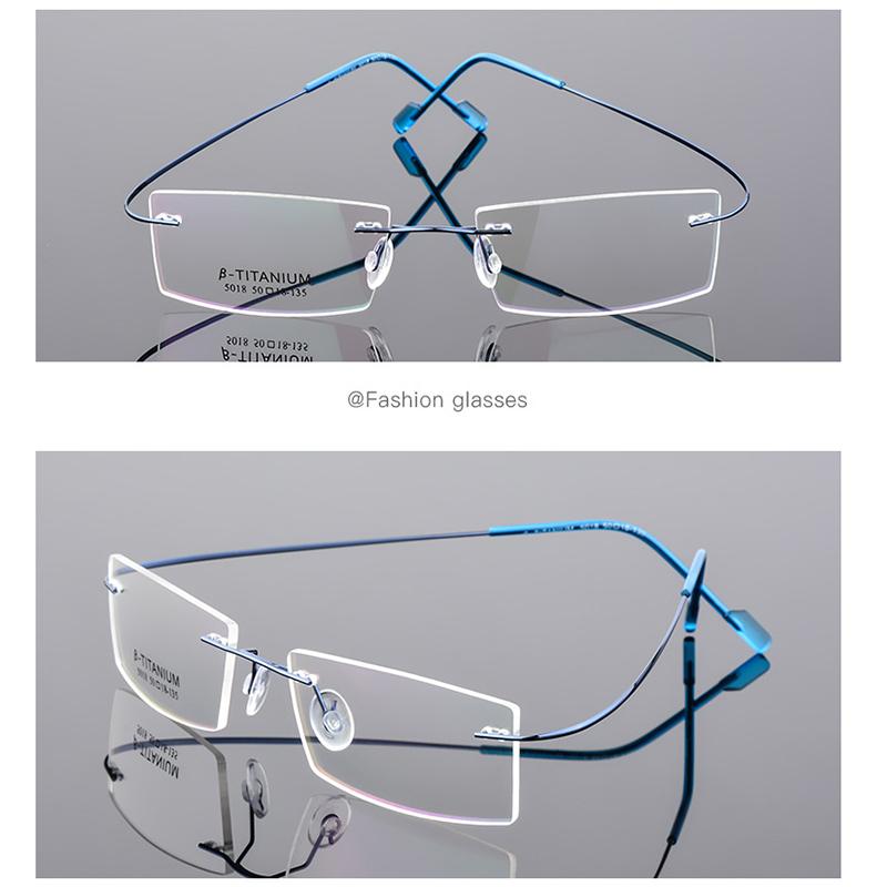Lightweight Rimless Glasses Small Frame Memory Titanium Eyeglasses 5018 Spectacle Prescription -0.5 -1 -1.5 -2 -2.5 -3 -4 -5