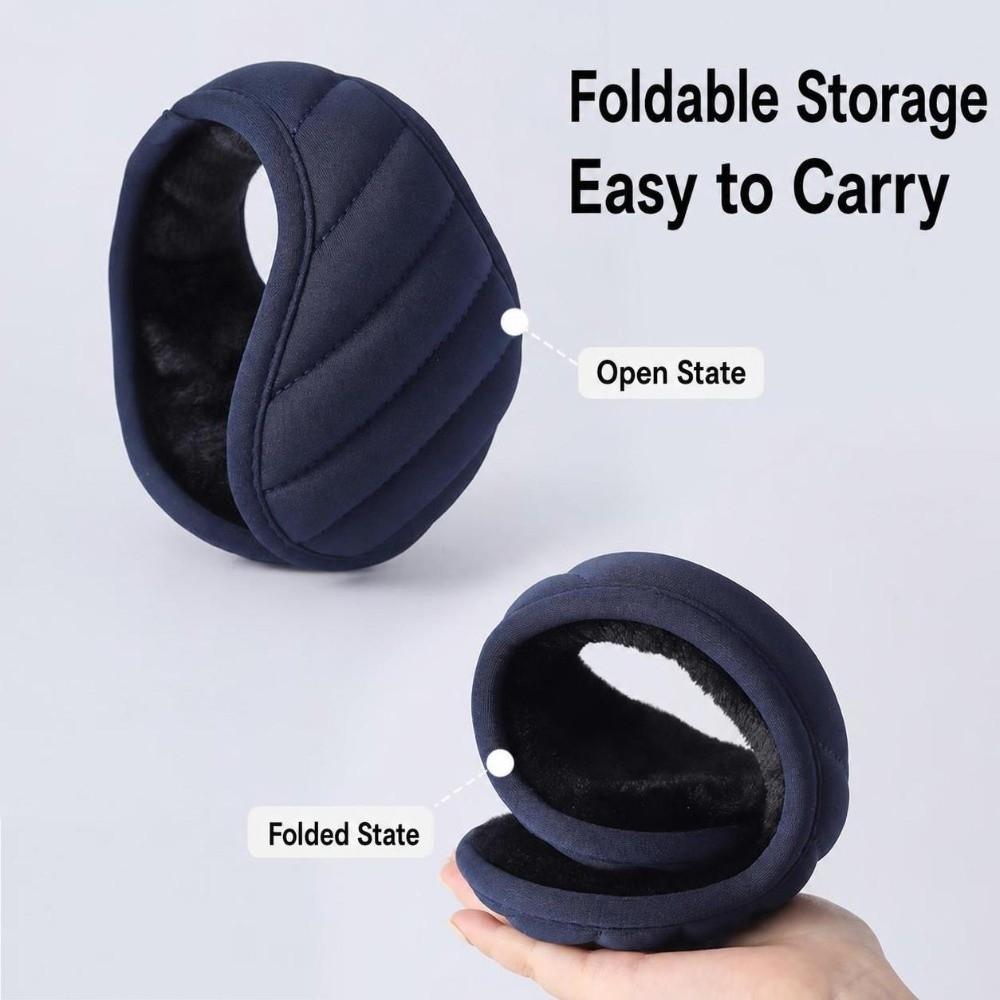 Thick Plush Lined Winter Earmuffs Soft Windproof Ear Covers Portable Plush Earmuffs  Outdoor Use