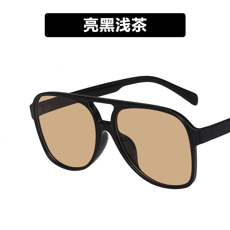 Cross-border European and American retro double beam sunglasses 2022 new trendy ins personalized big frame Internet celebrities same toad sunglasses