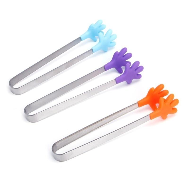 2 szt. Śliczne Palm Clip Food Tong silikonowe Mini Sugar Tong Food Clip BBQ Party Kitchen
