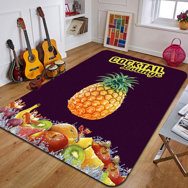 P-Pineapple Printed Carpet Fashion Yoga Mat Non-Slip Carpet Bedroom Decoration Outdoor Carpet Bedroom Birthday Gift