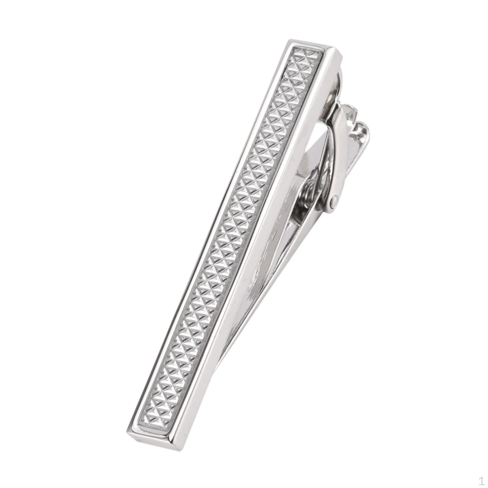 

Зажим для галстука из латуни, классический, простой в использовании, зажим для галстука для обычных галстуков, деловой подарок Silver