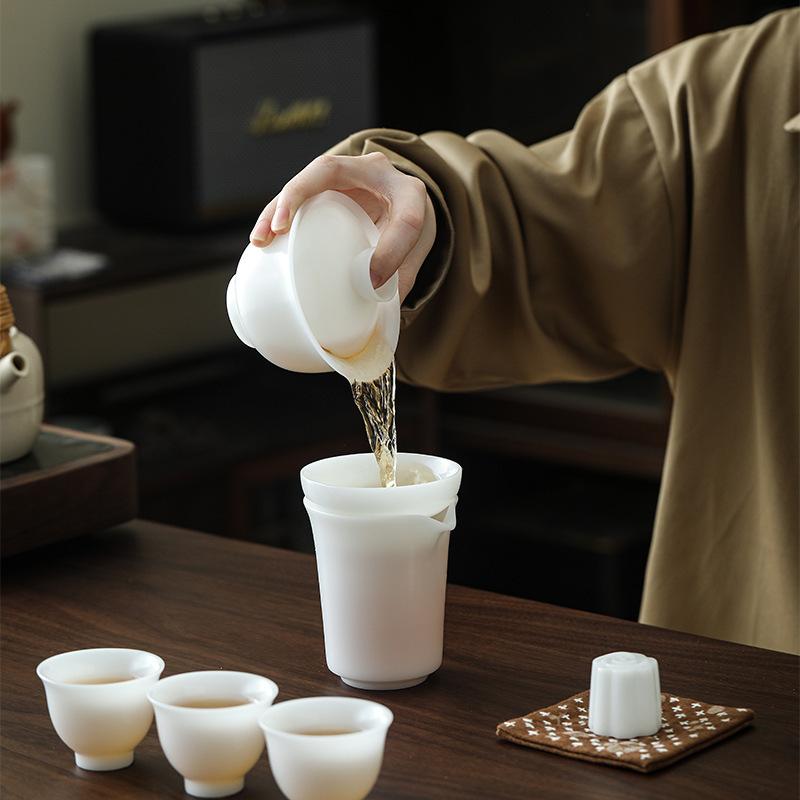 Ice seed jade plain roast tea set housewarming to give customers commemorative gifts business high-end gifts