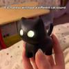 Interesting Black Cat Night Light Luminous Sound Keychain Creative Pendant Cat School Bag Pendant Car Keychain