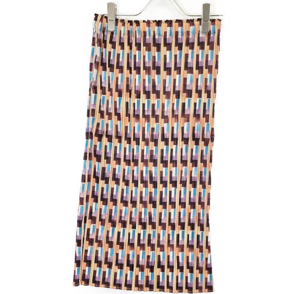 PLEATS PLEASE 22Stainless Steel PP21-JG684 Lull Square Skirt skirt 3 multicolorUsed