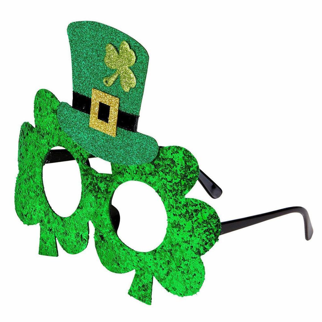 St. Patrick's Day Glasses Non-woven Cap Plastic Green Powder Glasses Irish Festival Glasses.