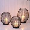 Metal Wire Cage Pillar Candle Holder Vintage Hollow Out Tea Light Holder for Fireplace Mantel Table Centerpiece