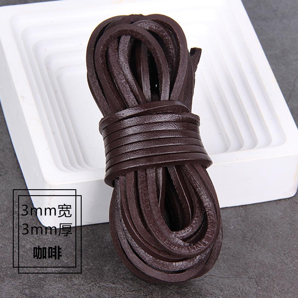 

Diy Natural Square Cowhide Rope, Handmade Beaded Cowhide Strip 3Mm Wide 3Mm Thick Square Cowhide Rope 3mm wide and 3mm thick 1m (9g) кавовий