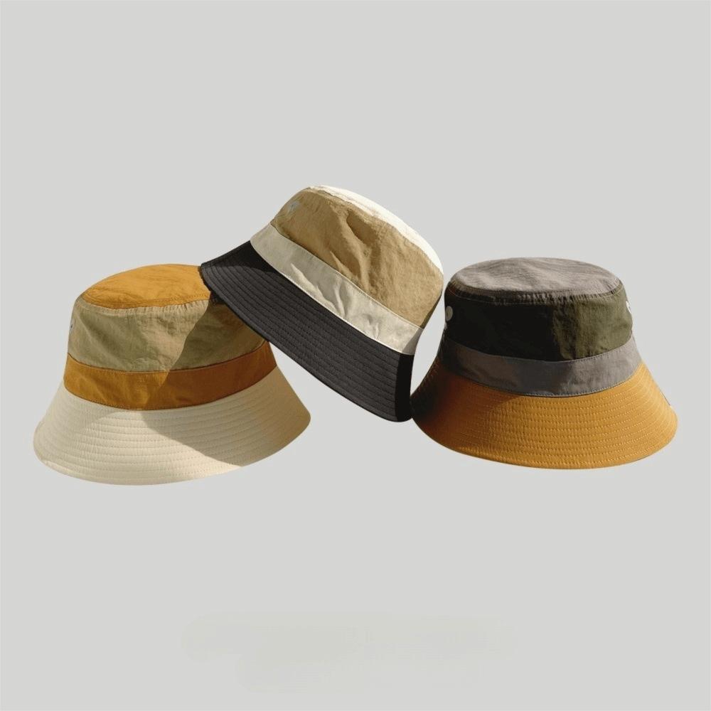 New Breathable Quick-Dry Bucket Hat Folding Light Thin Fisherman Hat Anti-UV Patchwork Sun Protection Cap Hiking