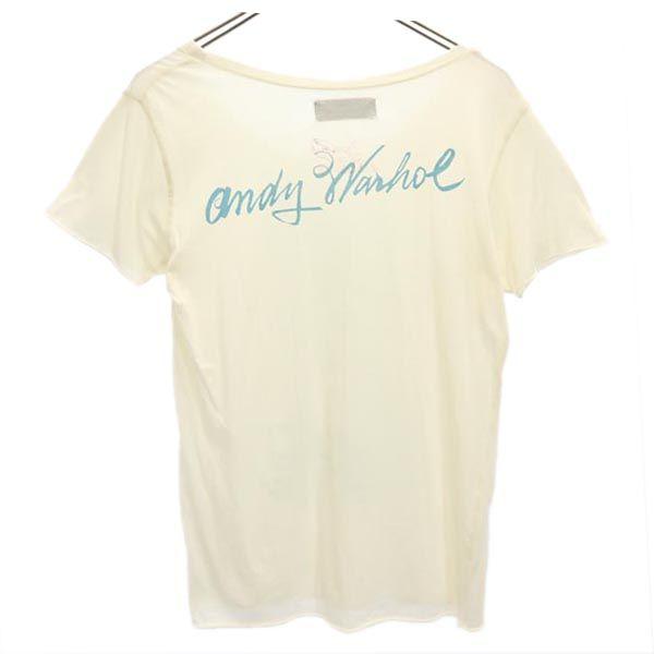 Andy Warhol made in Japan Print Short sleeve T-shirt FREE Beige Women Used